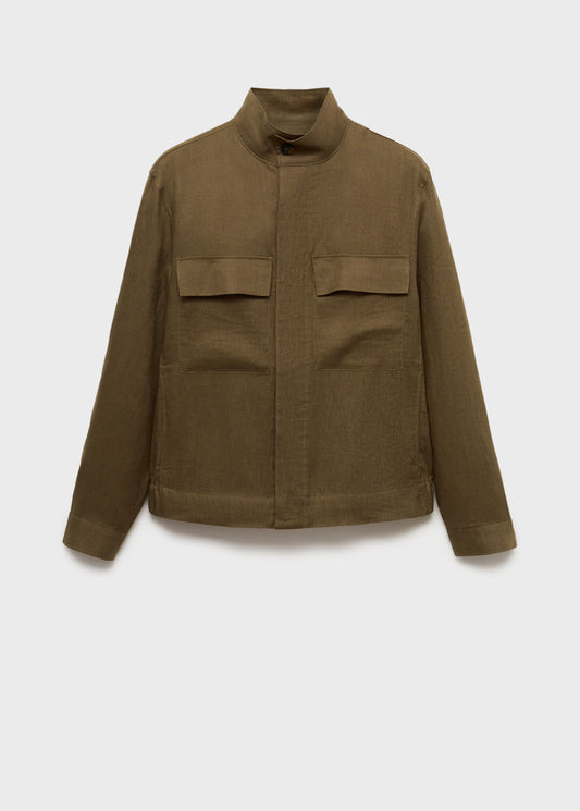 LINEN TURTLENECK JACKET