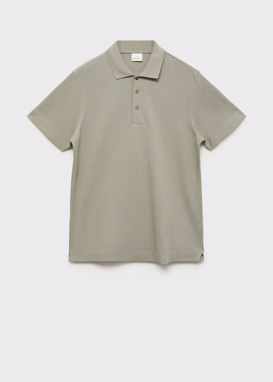 FINE RIB-KNIT POLO SHIRT